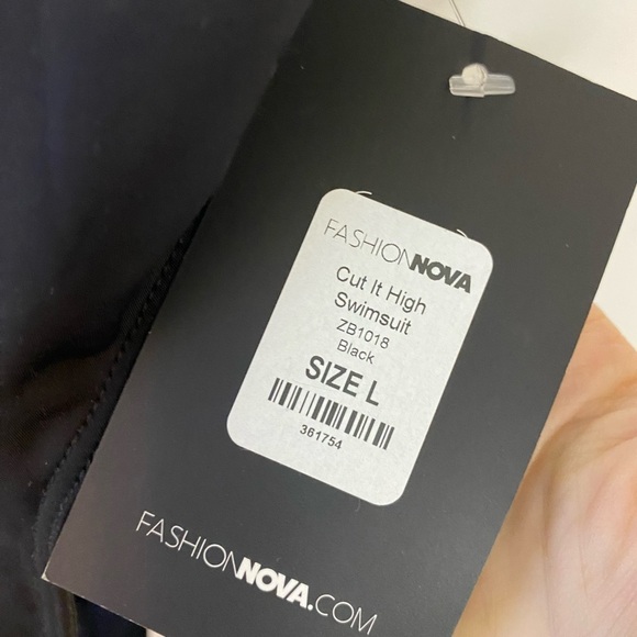 NWT Fashion Nova Cut it High Black One Piece Swimsuit - Picture 3 of 6